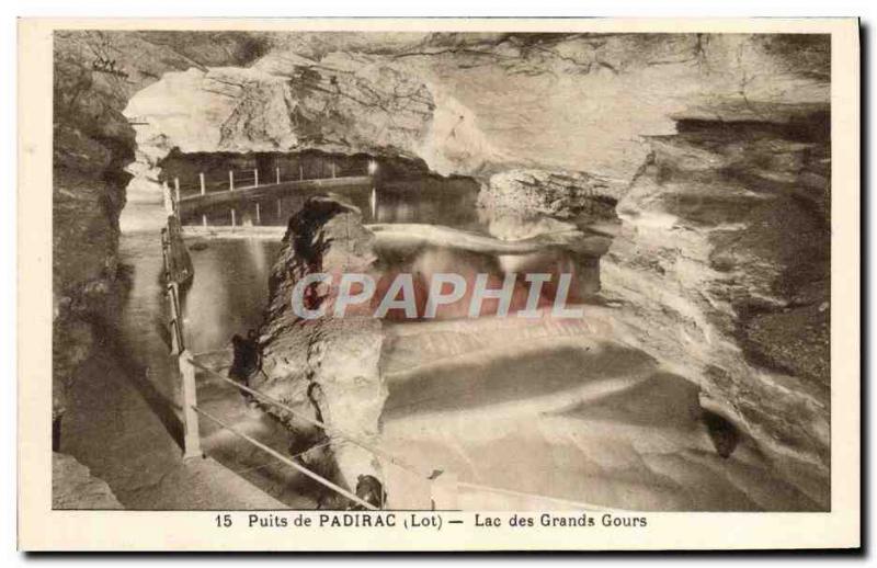 Old Postcard Padirac Pit Lake of great courses