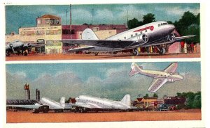 Municipal Airport Chicago 63rd & Cicero Landing Field Split View  Postcard