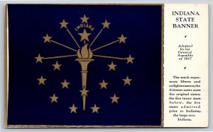 State Flags~Indiana State Flag & Symbolism Explained~Vintage Postcard