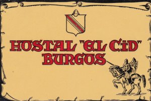 Portugal Burgos Hostal El Cid Vintage Luggage Label sk2141