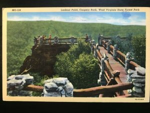 Vintage Postcard 1944 Lookout Point Coopers Rock WV Forest Park Morgantown WV