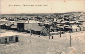 Chile Punta Arenas Calle Atacama y Avenida Colon Vintage Postcard C059