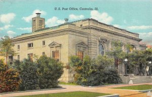 CENTRALIA, Illinois IL     POST OFFICE     ca1940's Vintage Curteich Postcard