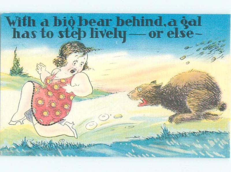 Linen Comic Chubby Fat Girl Chased By Bear Ac6930 Topics Cartoons And Comics Cartoons 8018