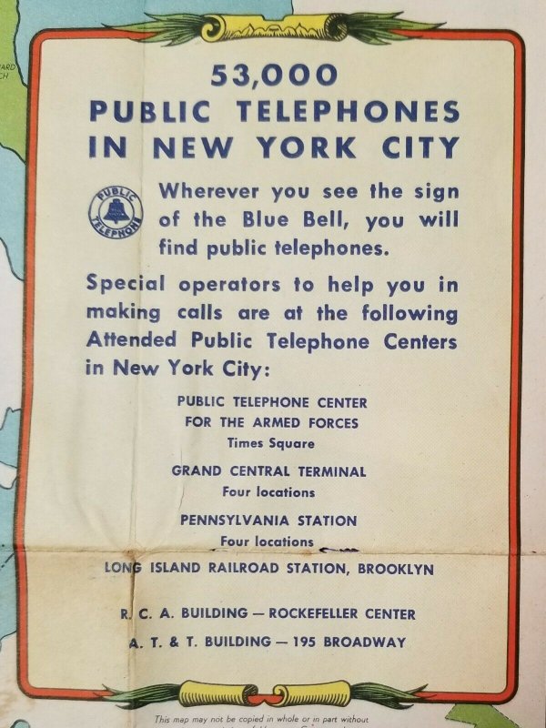 New York Subway Map Given to 1940s Military Recruits from NY Telephone Company