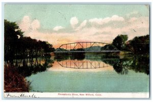 1907 Housatonic River Bridge New Milford Connecticut CT Posted Vintage Postcard