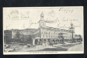 HOT SPRINGS ARKANSAS THE ARLINGTON HOTEL 1907 VINTAGE POSTCARD