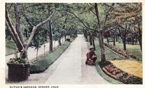 Vintage Postcard, Elitch's Gardens, Denver Colorado  Flower Beds Landscaping D16