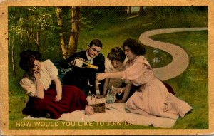 Romantic Couple How Would You Like To Join Us 1910