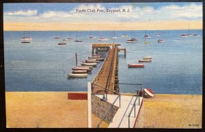 Vintage Postcard 1945 Yacht Club Pier, Keyport, New Jersey