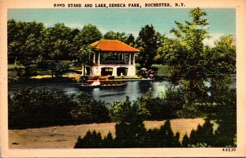 New York Rochester Seneca Park Band Stand and Lake 1949