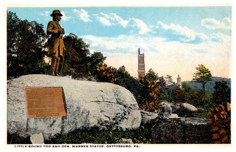 Pennsylvania Gettysburg   Little Round Top and Warren Statue