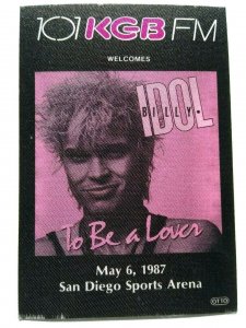 Billy Idol Backstage Pass Original 1987 To Be A Lover Concert Tour New Wave Pop