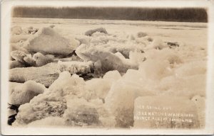 Prince Albert SK Saskatchewan River Ice Jam c1920 Real Photo Postcard G47