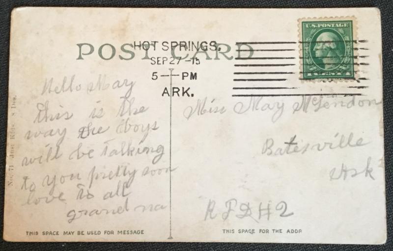 Postcard Used Boy Kissing Girls Hand “Sweetheart” LB