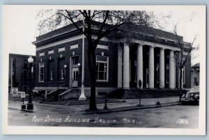 Virginia Minnesota MN Postcard RPPC Photo Post Office Building c1930's Vintage