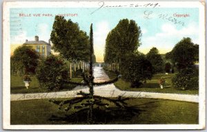 Lowestoft United Kingdom, 1909 Belle Vue Park Tree Lined Path Old Postcard