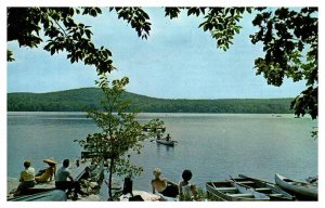 Postcard BOAT SCENE Lee Massachusetts MA AS4838