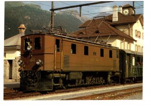 Rhatische Bahn Railway Train Electric Locomotive, Pontresina, Switzerland, Clock