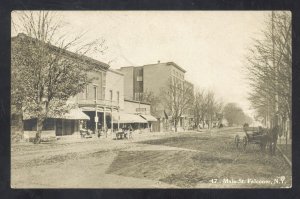 FALCONER NEW YORK NY DOWNTOWN MAIN STREET SCENE DIRT VINTAGE POSTCARD