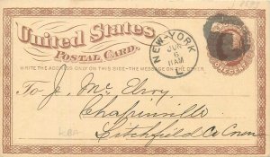 United States Postal Card New York fancy goods small wares store advertising 