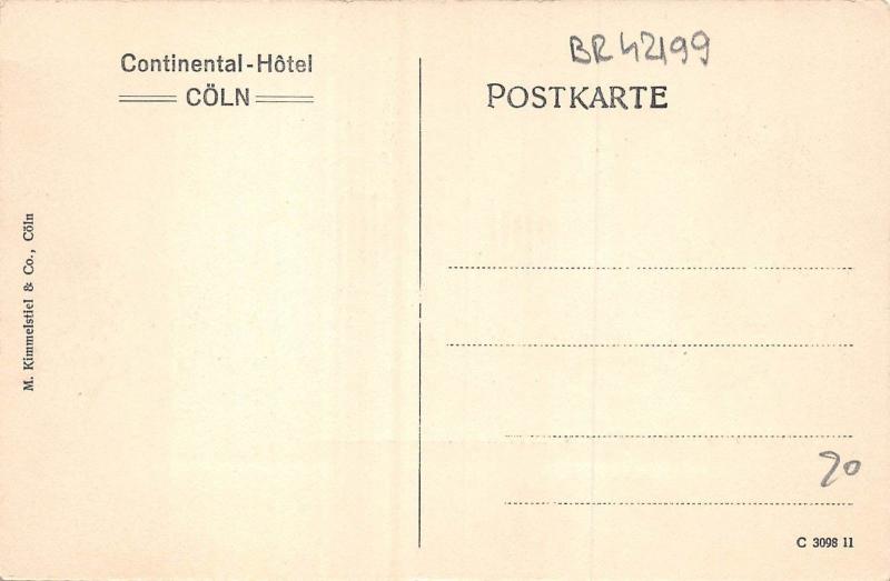 BR42199 Continental Hotel Coln Koln germany