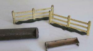 BRITAINS VINTAGE FLORAL GARDEN FARM ETC  LEAD GARDEN SEAT FENCES AND PIG TROUGHS