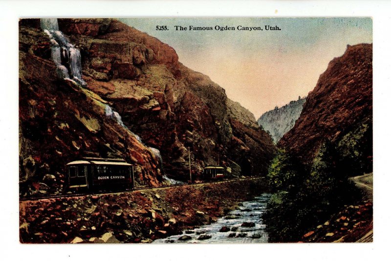 UT - Ogden Canyon. Falls & Rail Cars