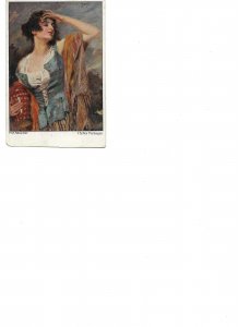 Pretty ladies. Lot of 5 Old vintage French romantic  postcards 1900-1920s