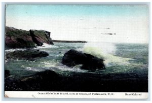 1935 Ocean Side Isles of Shoals Portsmouth New Hampshire NH Handcolored Postcard