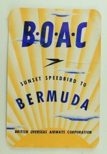 1940's-50's B.O.A.C Bermuda Luggage Label Original E19