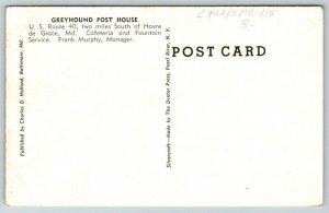 Havre de Grace MD~Greyhound Bus Post House Diner~Wait Staff~Juke Box~1940s B&W 