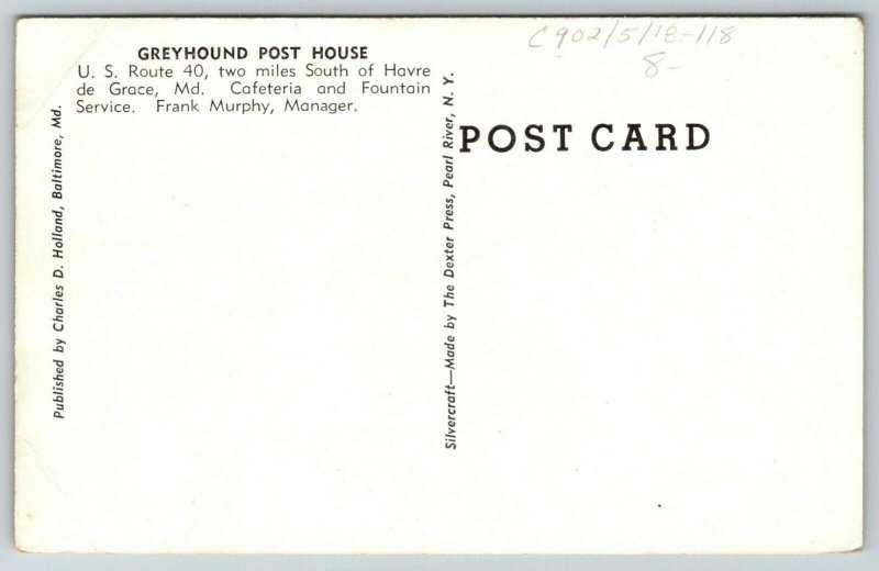 Havre de Grace MD~Greyhound Bus Post House Diner~Wait Staff~Juke Box~1940s B&W 
