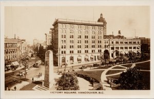 Victory Square Vancouver BC Hastings St. Gowen Sutton Real Photo Postcard E98
