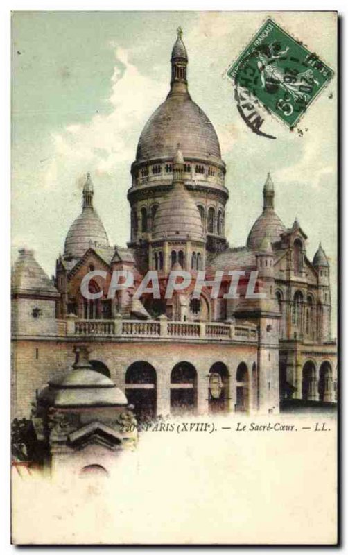 Old Postcard Paris Montmartre's Sacre Coeur