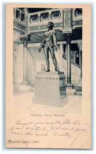 1903 Nathan Hale Statue Hartford Connecticut CT Holyoke MA PMC Postcard