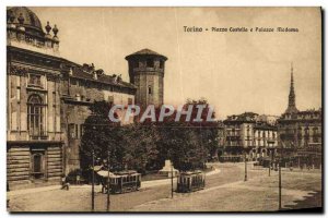 Old Postcard Torino Piazza Castello e palazzo Madona