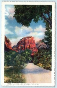 ZION NATIONAL PARK, Utah UT ~ ANGELS LANDING 1936 Linen Postcard