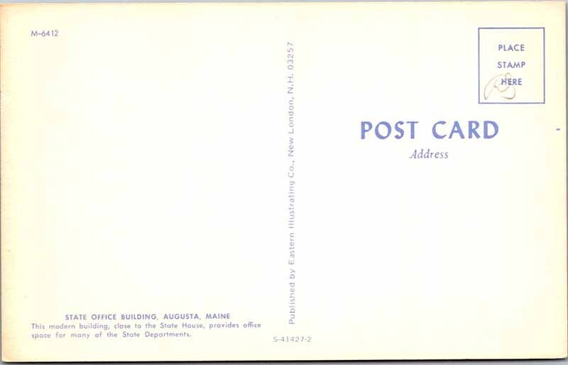 Postcard BUILDING SCENE Augusta Maine ME AM8822