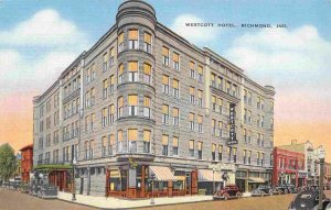 Westcott Hotel Richmond Indiana linen postcard