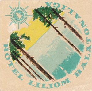 Hungary Balatonaglia Hotel Liliom Vintage Luggage Label sk3820