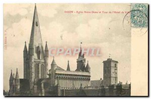 CARTE Postale Old Dijon Notre Dame Church and Tower of the City Hall