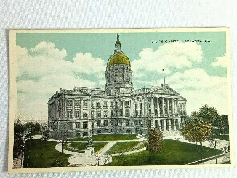 Vintage Postcard 1920's State Capital Atlanta GA Georgia