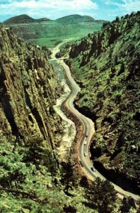 VINTAGE POSTCARD CONTINENTAL SIZE THE BIG THOMPSON CANYON ROAD COLORADO