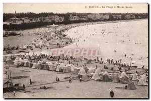 Royan - The Beach and low Maree - tent - Old Postcard