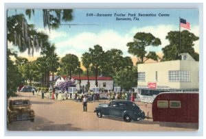 Vintage Sarasota Trailer Park Center Sarasota Fla. Postcard P173E