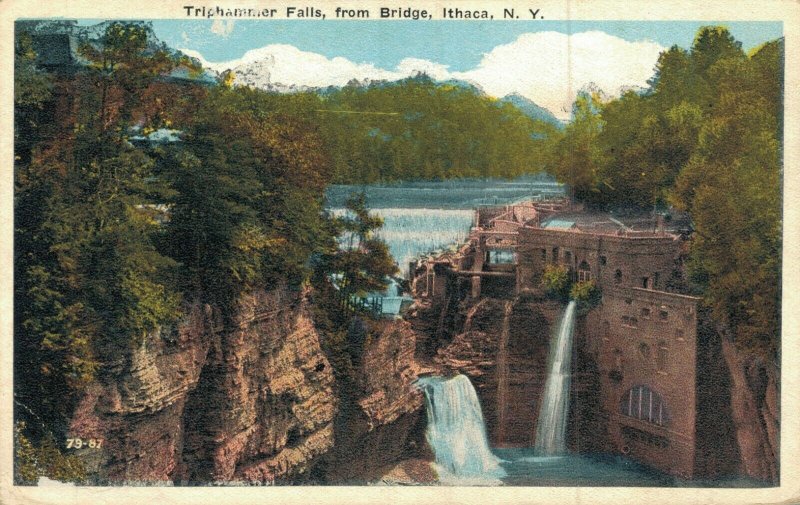 USA Triphammer Falls From Bridge Ithaca New York 05.45 