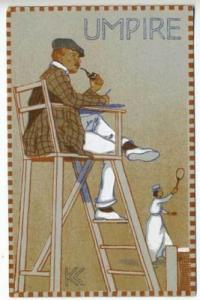 Rare Signed KK Tennis Umpire Postcard