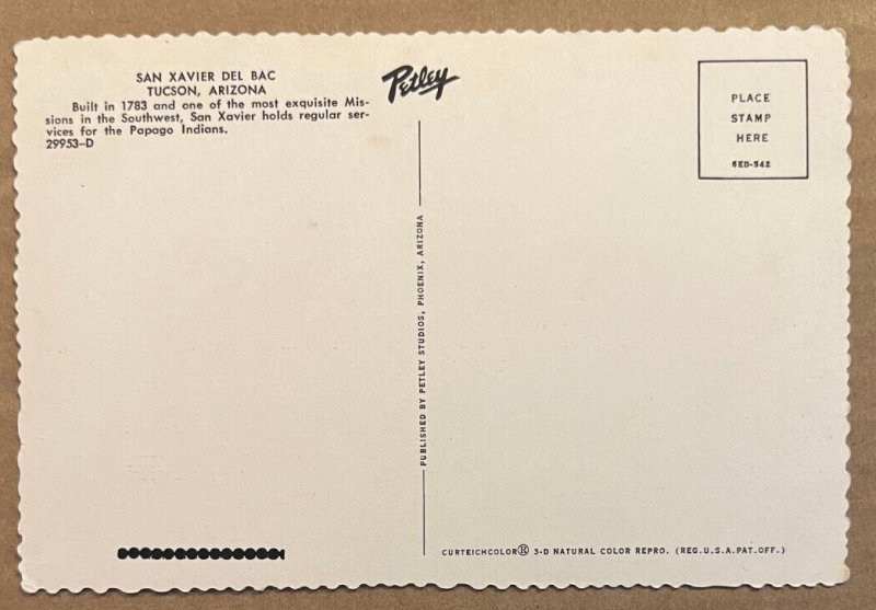 POSTCARD UNUSED - SAN XAVIER DEL BAC MISSION, TUCSON, ARIZONA