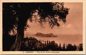 Greece Corfu Vue de la Vieille Forteresse Vintage Postcard C162
